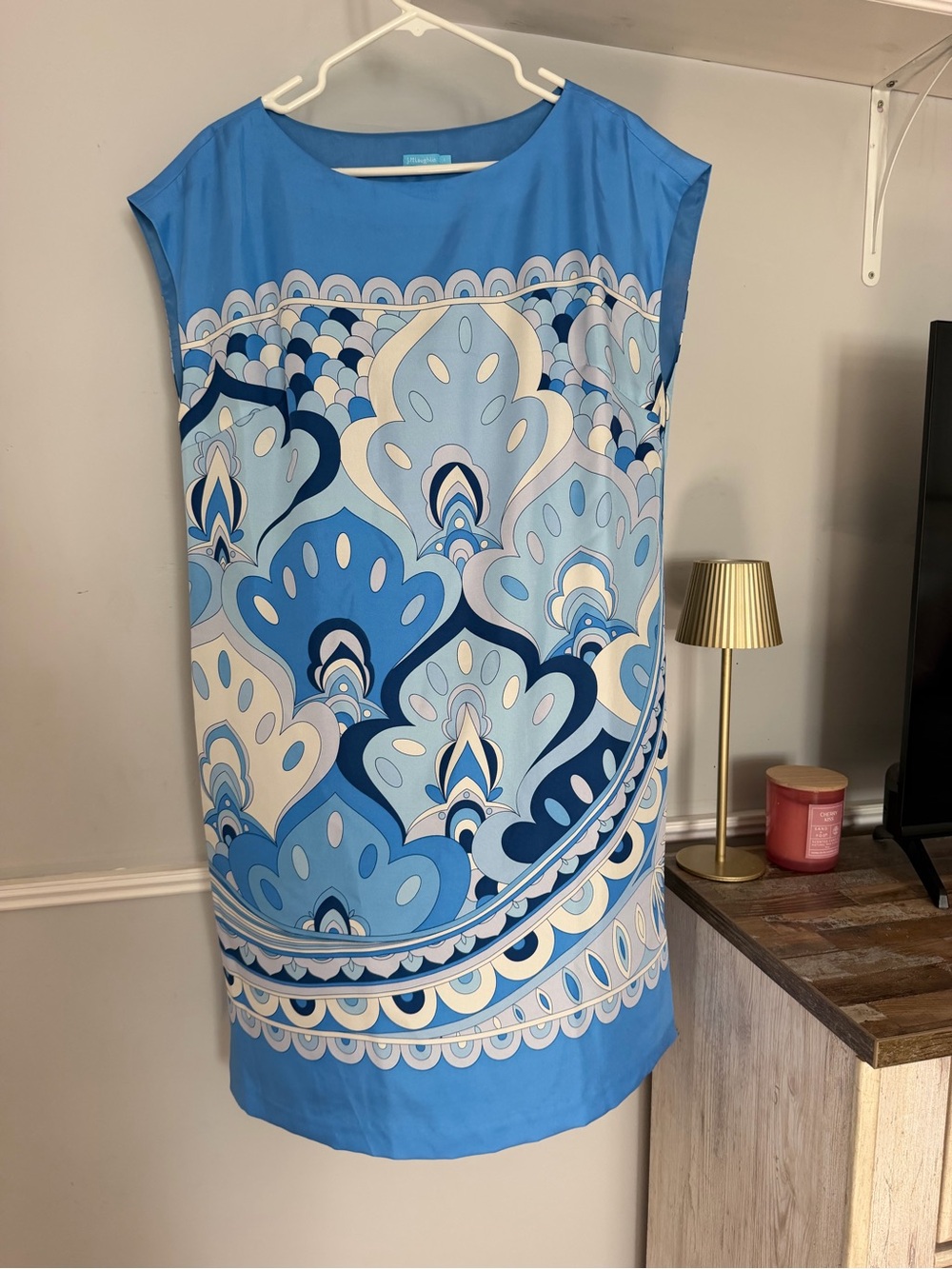 J.McLaughlin Blue Patterned Shift Dress